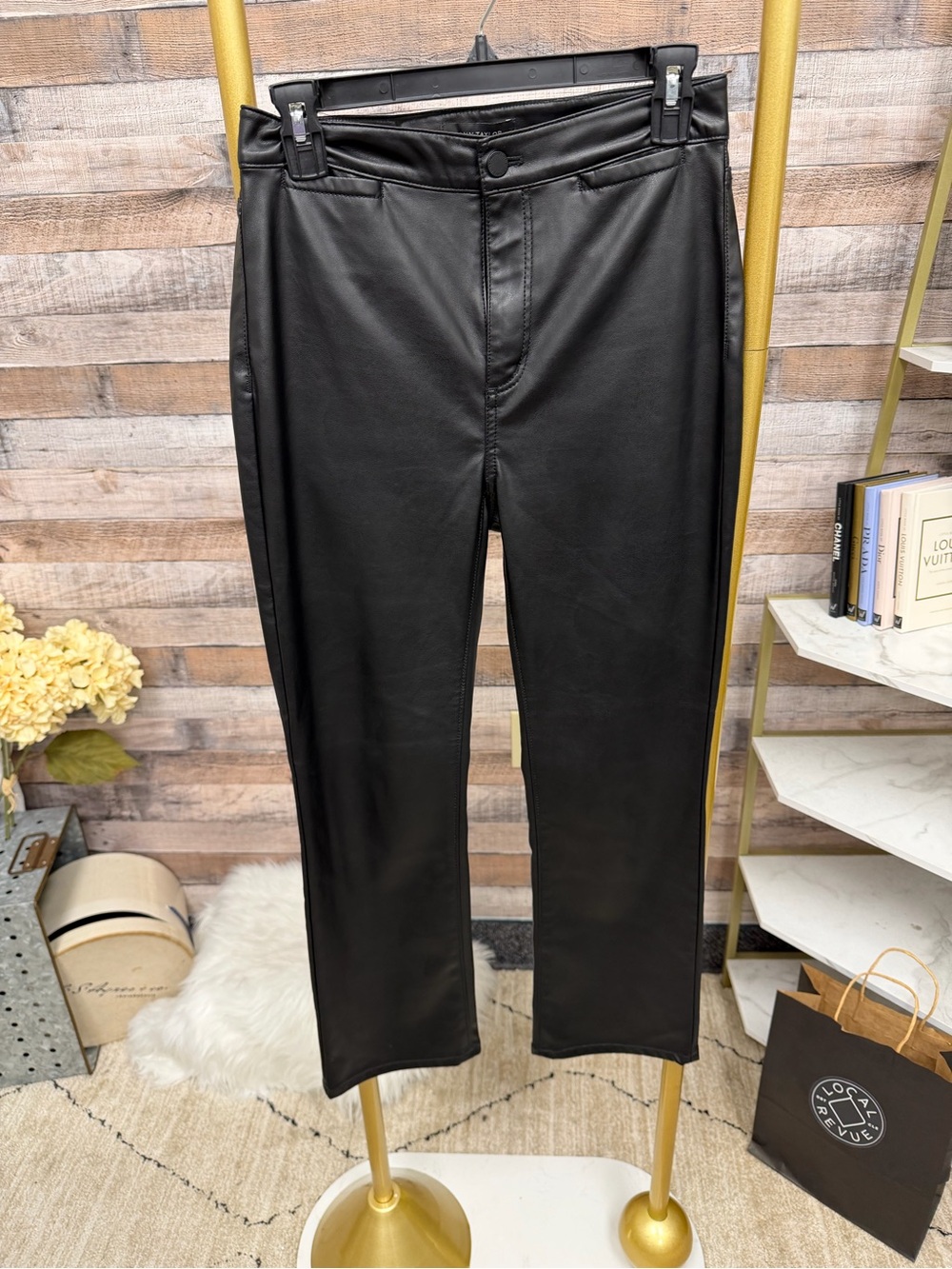 Ann Taylor Black Faux Leather Pants